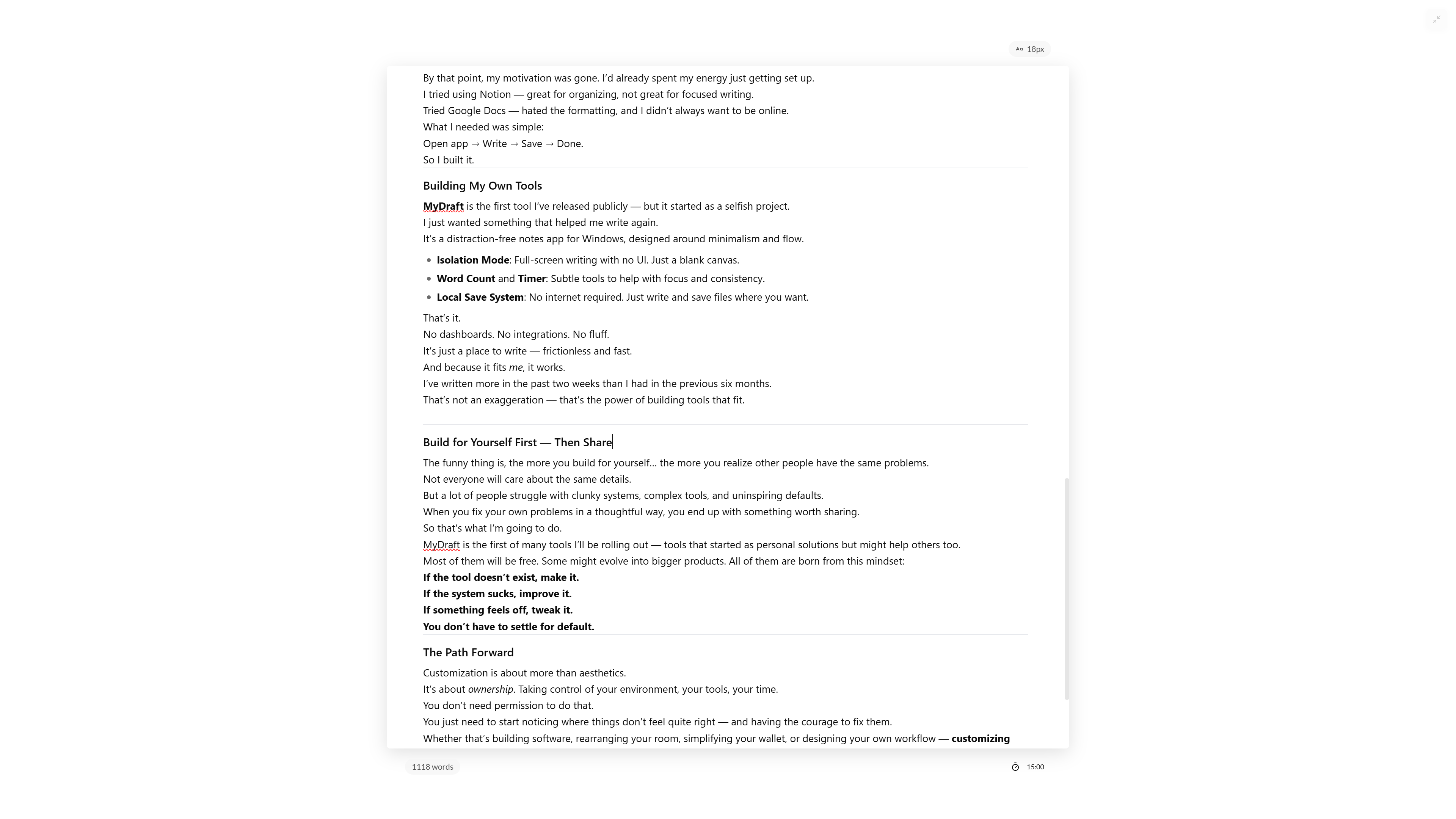 MyDraft.co Minimal Writing App gallery image 3